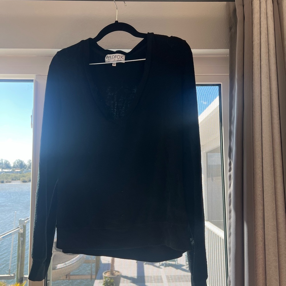 Wildfox Black Long Sleeve Top